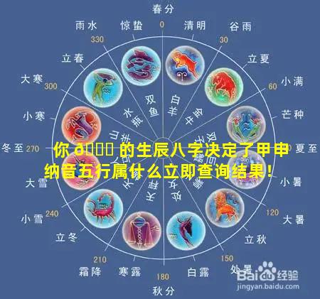你 🐅 的生辰八字决定了甲申纳音五行属什么立即查询结果！
